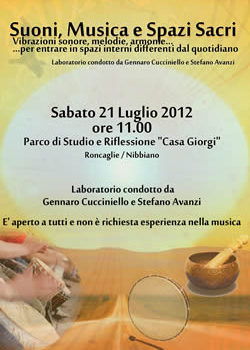 Sabato 21 luglio Incontro su musica, suoni e spazi sacri a Casa Giorgi musica2